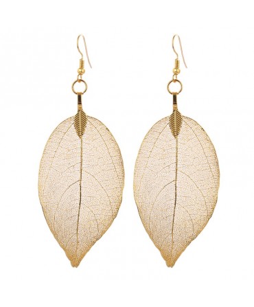 LOVBEAFAS 2018 Fashion Brincos Bohemian Long Earrings Unique Natural Real Leaf Big Boho Earrings For Women Fine Jewelry Gift