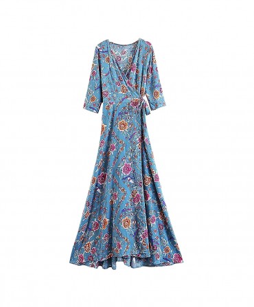 Robe longue Patočka bleue